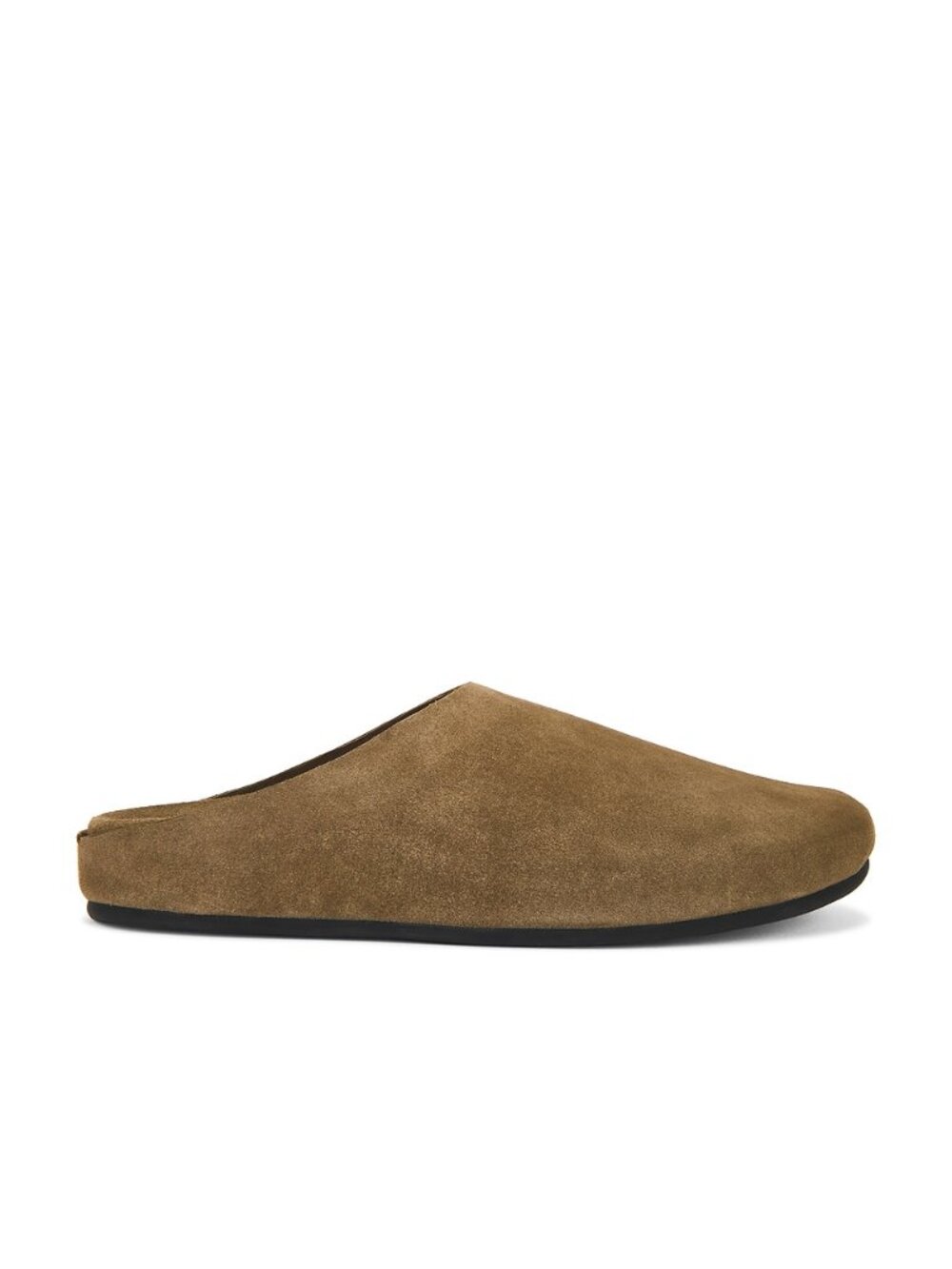 Jeffrey Campbell Content Clog in Light Khaki suede leather slip on flat brown